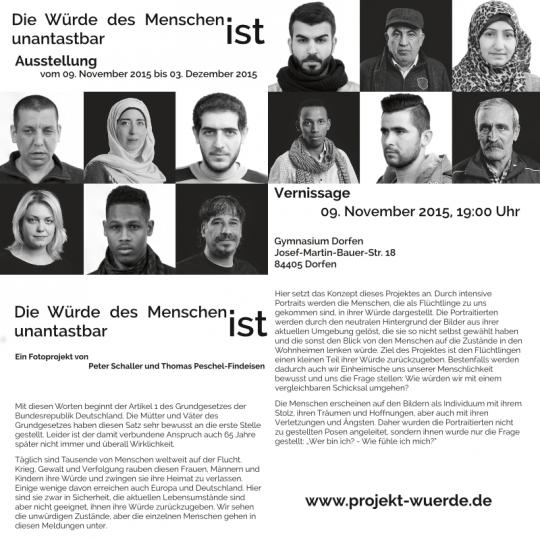 Vernissage der Ausstellung Die Würde des Menschen ist unantastbar in Dorfen